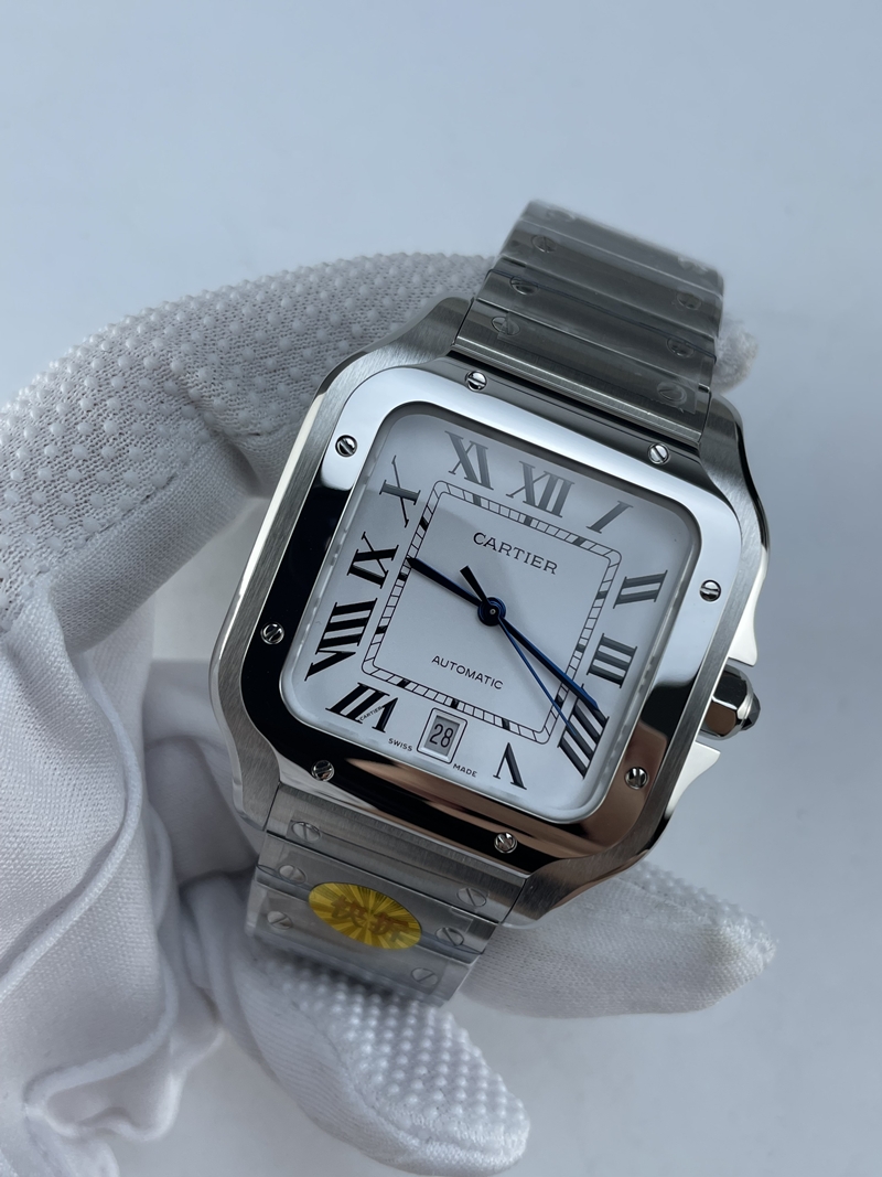 (준비완료/특급배송)NO.4157/AF공장 까르띠에 산토스 40MM 2018 스틸 화이트다이얼 브슬